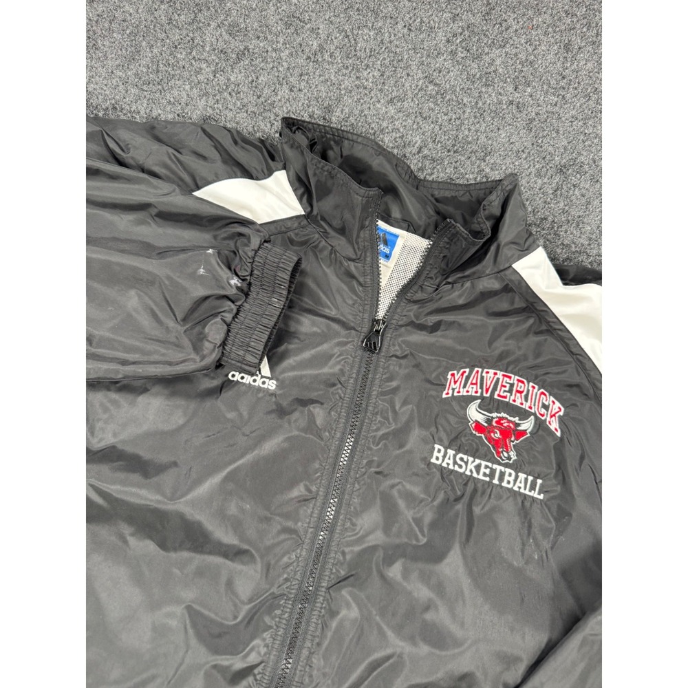 VTG Adidas Maverick Basketball Windbreaker Jacket Mens 3XL Gray Team